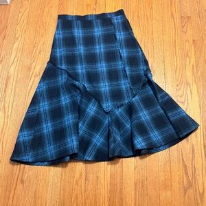 Byrd By Tzippy Plaid Fringe Skirt
